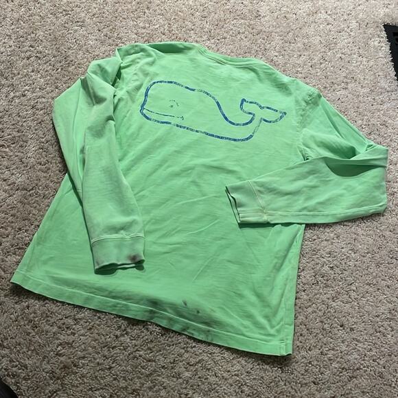 VINEYARD VINES Lime Green Long-Sleeve Crewneck T-Shirt Size XS - Picture 5 of 6